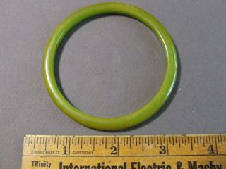 Vintage Bakelite Green Yellow Thin Bangle Bracelet