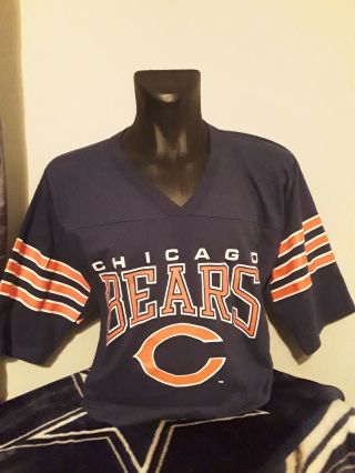 Vintage Ladies Chicago Bears V - Neck T - Shirt Size Large Made In The Usa