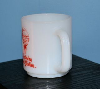 Vintage KFC Kentucky Fried Chicken Colonel Sanders Milk Glass ' Mom ' s Mug ' 3