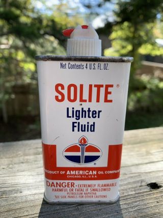 Vintage Standard Lighter Fluid Handy Oiler 4 Oz Metal Oil Can Gas Sign
