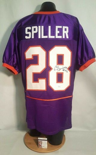 Cj Spiller Signed Clemson Tigers Autographed Football Jersey Jsa R99486