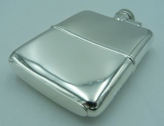 1930 ' s Antique Solid Silver Hip Flask with Cup 3