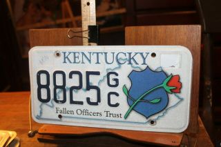 2015 Kentucky License Plate 8825gc Fallen Officers Trust Police