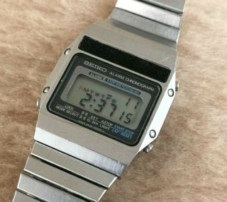 Vintage Seiko A639 - 5030 Digital Chronograph All Steel 30mm Mens Watch Collectors