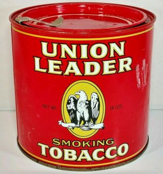 Vintage Pipe Union Leader Eagle Smoking Tobacco Tin Can 14 Ounces