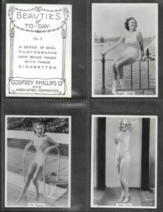 G.  Phillips 1939 (glamour) Full 36 Card Set  Beauties Of To - Day 7th Series "