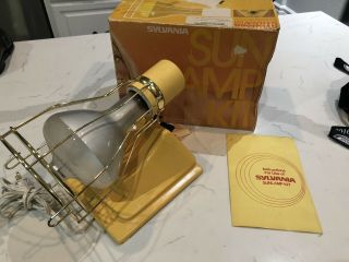 Vintage 1980 Sylvania Sun Lamp Tanning Kit Model Rsm/h 275 Watt Box & Instruc