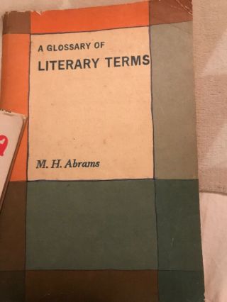 Antique: A Glossary Of Literary Terms By M H Abrams 1941