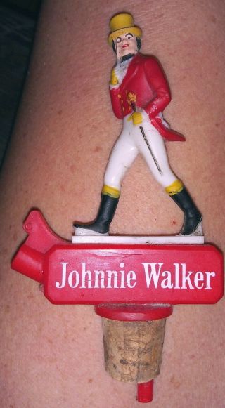Vintage Johnnie Walker Advertising Whisky Bottle Cork Stopper & Pourer Spout