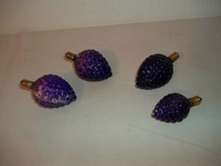 Vintage Set Of 4 Grape Cluster Christmas Tree Light Bulbs