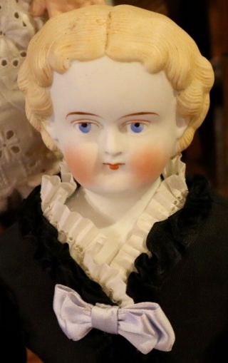 Antique 18 " C1870 German Parian Molded Hair Doll,  Great Hair On Antique Body