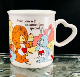 Vintage Care Bear Cousins Coffee Mug - 1985 American Greetings Heart Handle Retro