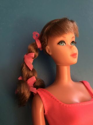 Vintage Barbie 1967 Twist N Turn Light Brunette Bent Leg 60’s Ponytail Awesome