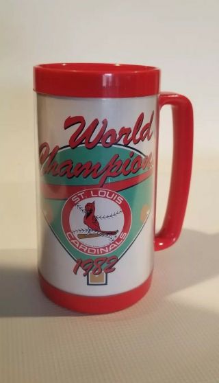 1982 St.  Louis Cardinals World Series Champions Budweiser Mug Thermo Serv