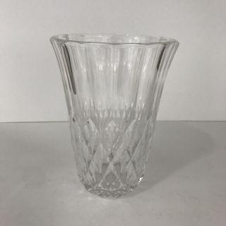 Vintage Val St Lambert Hand Cut Crystal Vase Mouth Blown 8 "
