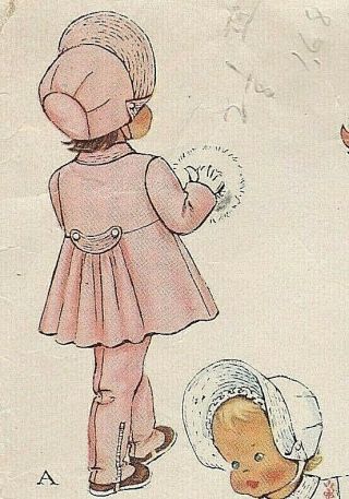 Vintage 1950 Mccall Cute Baby Girls Sz 1 Coat,  Bonnet & Leggings Pattern Sweet