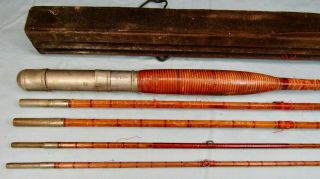 " The Divine Rod " Divine Bamboo Fly Rod Rattan Grip C.  1890 