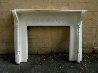 Antique Carved 1/4 Sawn Oak Fireplace Mantel 66 X 50 Architectural Salvage