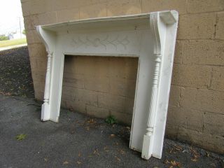 ANTIQUE CARVED 1/4 SAWN OAK FIREPLACE MANTEL 66 X 50 ARCHITECTURAL SALVAGE 3