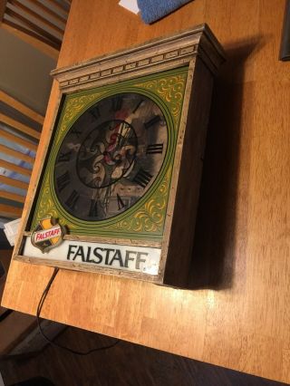 Vintage Falstaff Lighted Clock Beer Sign Parts Advertising