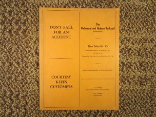 D&h,  Delaware And Hudson Railroad,  Employee Timetable No 45 1960