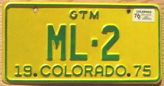 1976 Colorado License Plate Number 2 Tag - $2.  99 Start