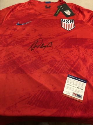 Autographed Alex Morgan Usa Red Soccer Jersey Psa Certified Signed