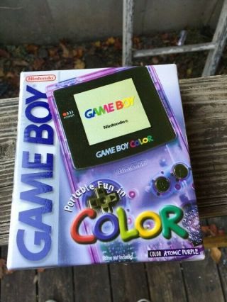Vtg Nintendo Game Boy Color Atomic Purple Gameboy