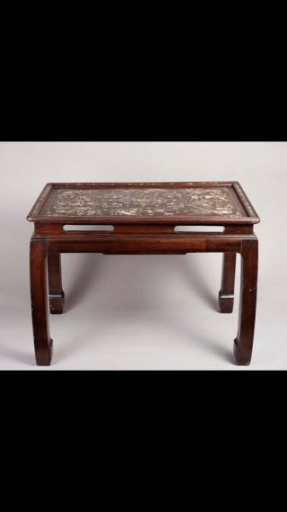 Antique Vietnamese Rosewood And Inlaid Mother Of Pearl Table