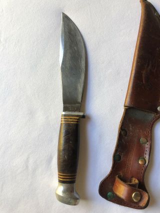Vintage Boker Bolo Hunting Knife Solingen Germany Leather Sheath Wrapped Handle