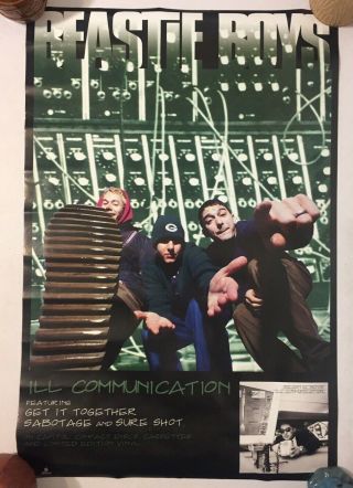 Beastie Boys Ill Communication Promo Poster Vintage 1994 Grand Royal Records