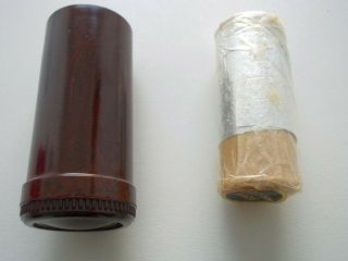 Vintage Brown Bakelite Screw Top Travel Shaving Soap Container Stick Holder