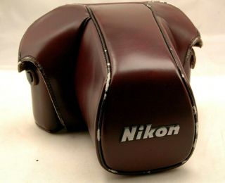 Vintage Nikon Brown Camera Hard Cover Case Cf - 21 For F3 3.  5 " Long Lens