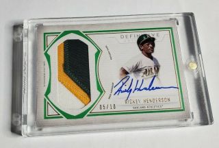 R29,  980 - Rickey Henderson - 2019 Topps Definitive - Autograph Patch - 5/10 -