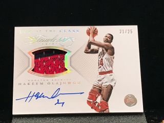 21/25 Hakeem Olajuwon 2014 - 15 Flawless Auto Patch Top Of His Class Autograph