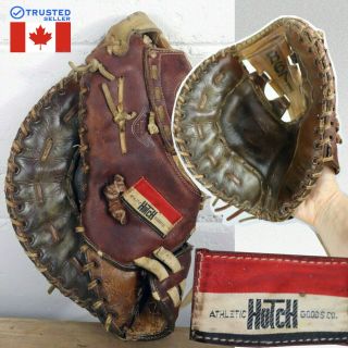 Vintage Athletic Hutch Goods Co.  B671 M Catchers Mitt Baseball Glove Leather G3