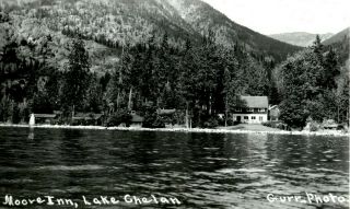 C.  1910 Rppc Moore Inn,  Lake Chelan Wenatchee,  Wa.  Vintage Postcard P120