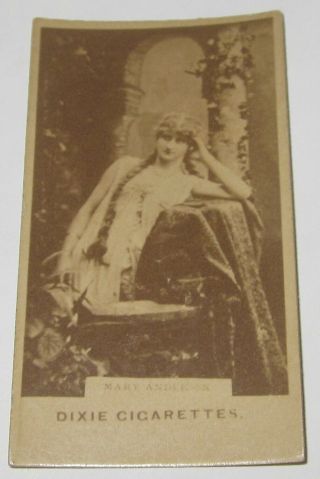 Dixie Cigarettes Vintage Mary Anderson Actress 1890 