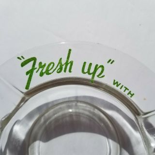 Vintage Seven Up It Likes You Ashtray Clear Colour With Green Writing 2