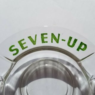Vintage Seven Up It Likes You Ashtray Clear Colour With Green Writing 3