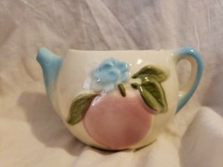 Vintage Peach Teapot Wall Pocket Vase