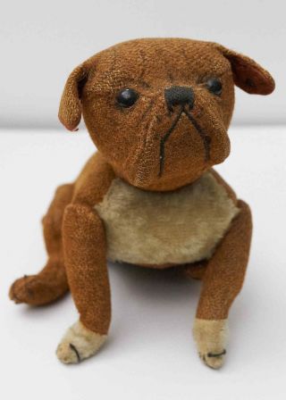 Rare Antique C1907 Steiff Bulldog Tige Buster Brown Bully Dog W/ Ff Button Baby