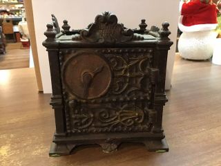 Rare Antique Fidelity Trust Counting Lord Fauntleroy Cast - Iron Vault Clock Safe