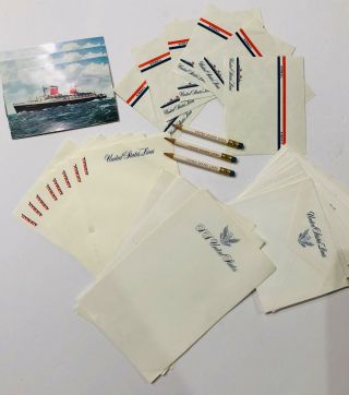 Vtg 1967 Ss United States Stationary Postcards Envelopes Pencils