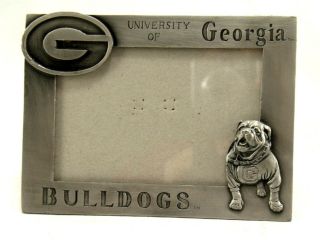 University Of Georgia Bulldogs Pewter Picture Frame Holds 3 1/2 By 5 Inch Photo