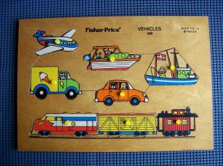 Fisher Price Wood Puzzle Vehicles 508 (vintage)