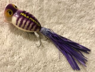 Fishing Lure Fred Arbogast Rare Purple Tiger Hula Popper Tackle Box Crank Bait