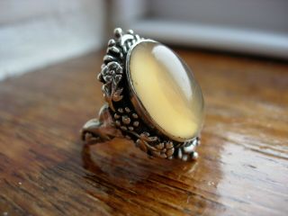 Fine Antique Arts And Crafts Ring Sterling Silver Smoky Quartz?
