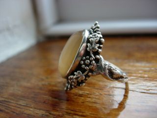 FINE ANTIQUE ARTS AND CRAFTS RING STERLING SILVER SMOKY QUARTZ? 2