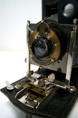 Kodak USA No.  3 Folding Pocket film Camera Model G old bellows vintage with case 3